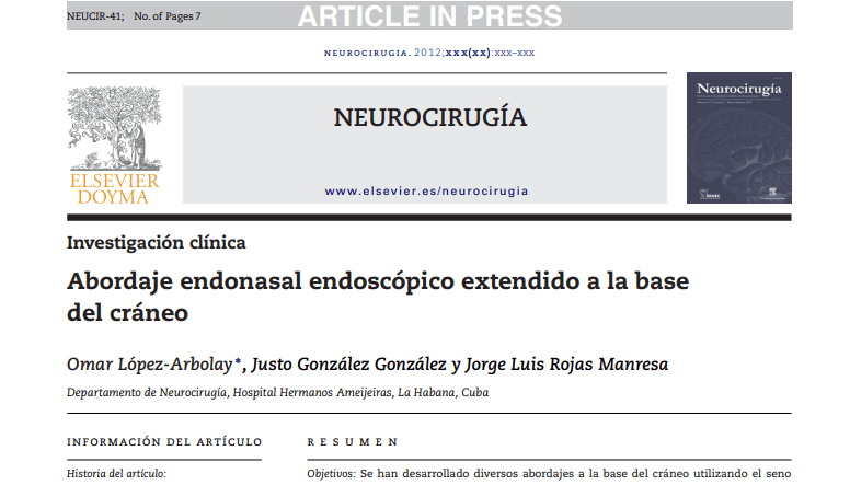 Abordaje Endonasal Endoscópico Extendido A La Base Del&nbsp;Cráneo