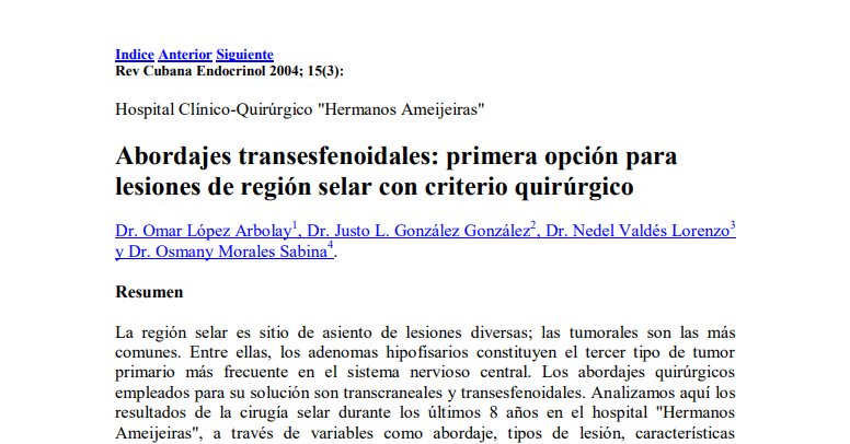 Abordajes Transesfenoidales