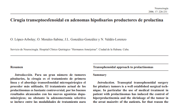 Adenomas Secretores de&nbsp;Prolactina
