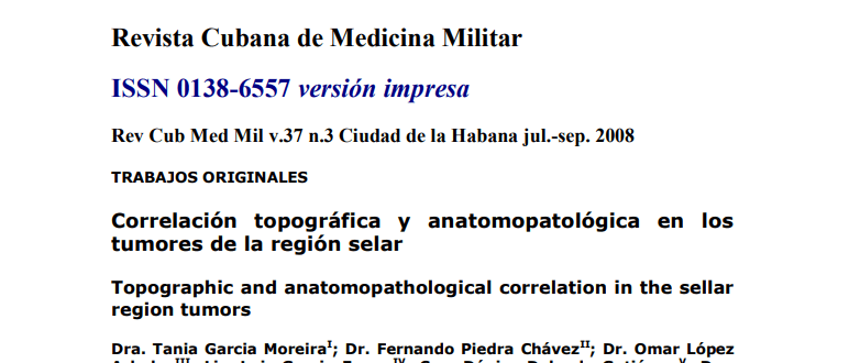 Correlación Topográfica Y Anatomopatológica En Los Tumores De La Región&nbsp;Selar